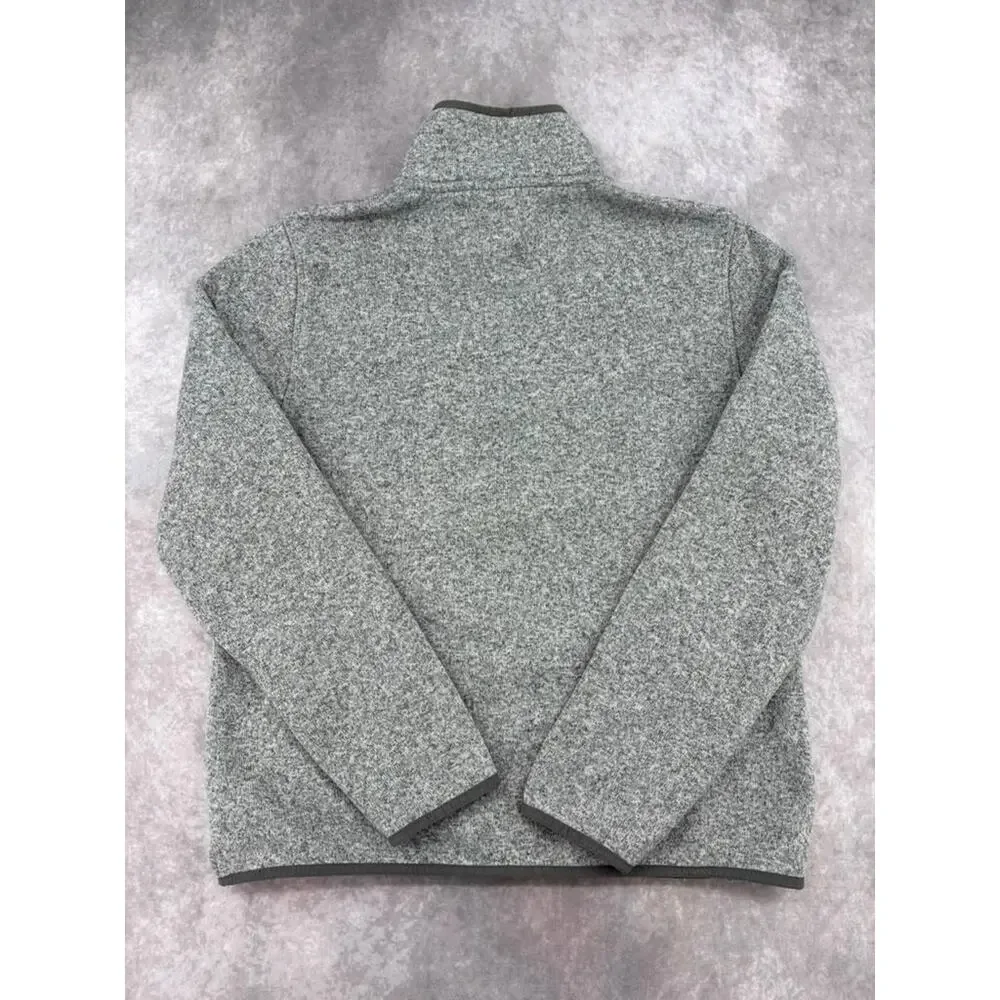 L.L.Bean Men’s M Sweater Fleece Snap Neck Pullover Gray